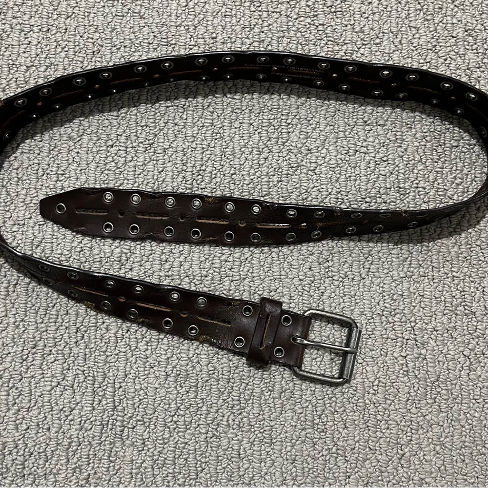 Patrol mens brown eyelet belt